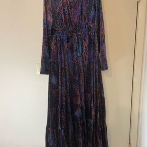 Vibrant Paisley Long Sleeve Dress